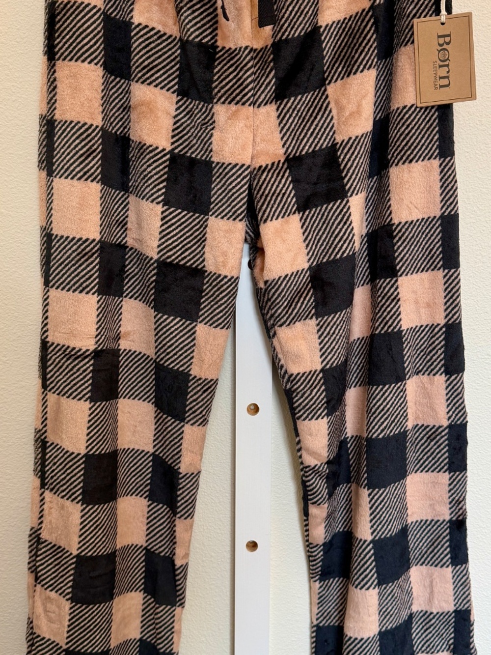 Born M Sleepwear Plush Buffalo Plaid Pajama Pants NWT